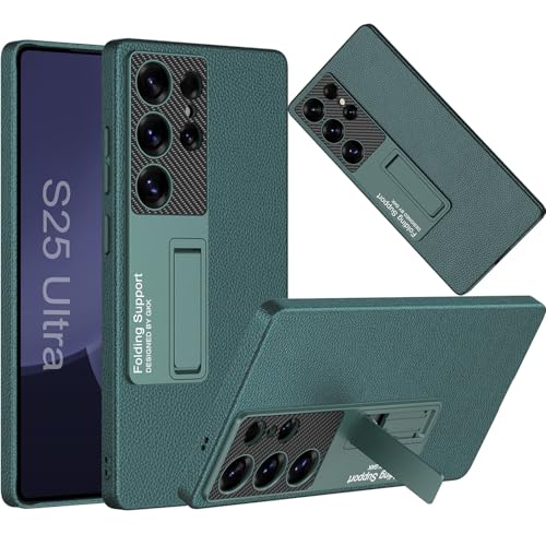 Coque en cuir premium pour Samsung S25 Ultra avec support discret de style chic