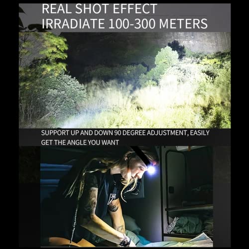  5000 Lumen Usb Rechargeable 2 In 1 Flashlight Headlamp,Aluminum Compact 90 Degree Rotating Swivel Head Work Light; Waterproof Pocket Clip Magnetic Base For Hands-Free Lighting For Hard Hat Working #TOP1