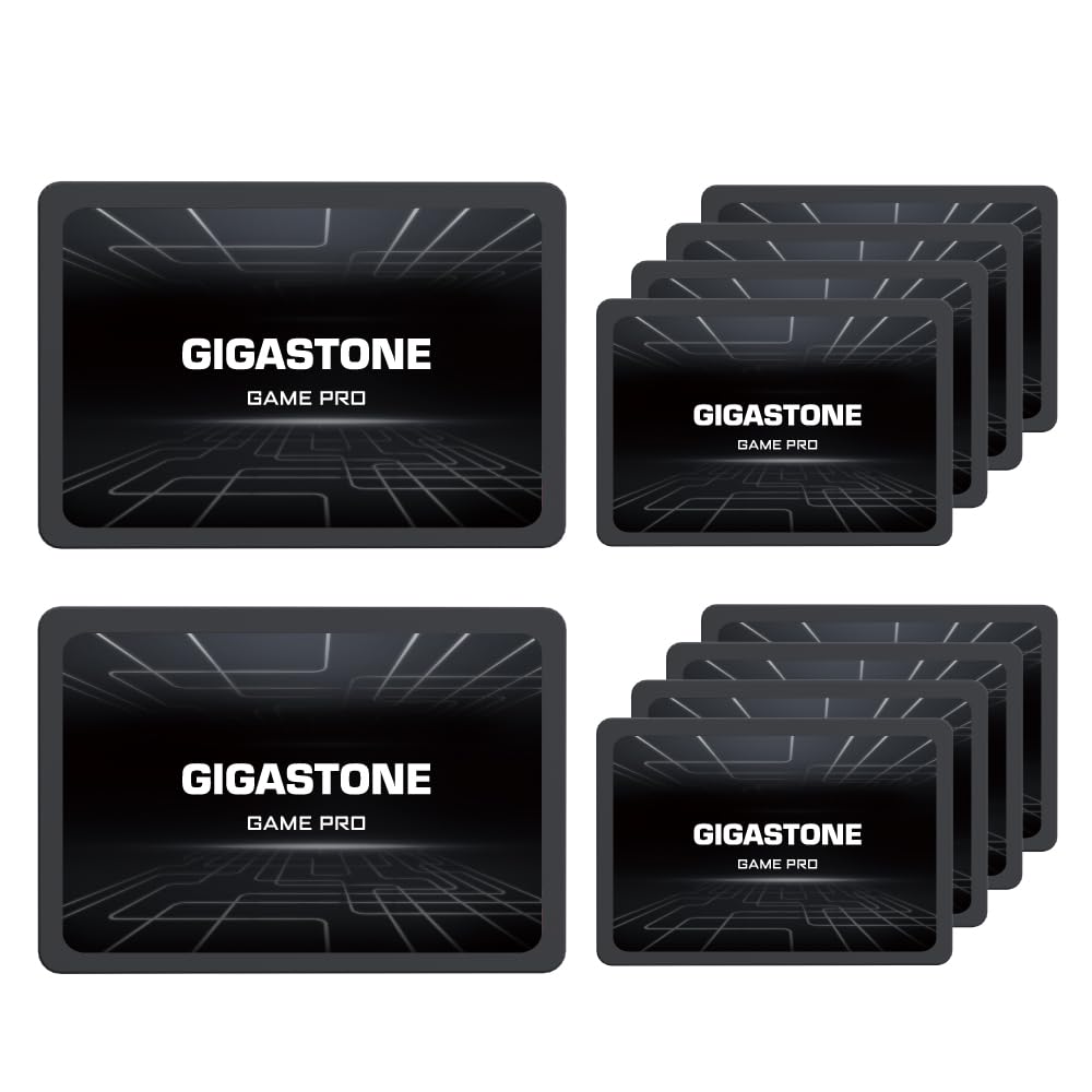 Gigastone SATA SSD 128 GB (confezione da 10) SSD da 2,5 pollici 500 MB/s Aggiornamento Memoria e archiviazione per PC portatile Sostituzione HDD PS4 HDD 2.5 "Dischi rigidi interni a stato solido SATA