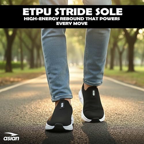 Image of ASIAN Hypercushion Walk-02 Men's Walking Shoes | Slip-On Knit Walking Shoes with E-TPU Energy Return Sole, Memory Foam Arch Support, Breathable Upper & Grip Outsole, Gym & Travel