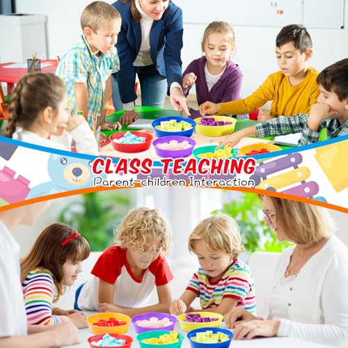 Image of 6 Pcs Sorting Bowls for Preschool 6 Colors Counting and Sorting Bowls for Toddlers Early Math and Fine Motor Skills STEM Sets Gift for Toddlers Kids