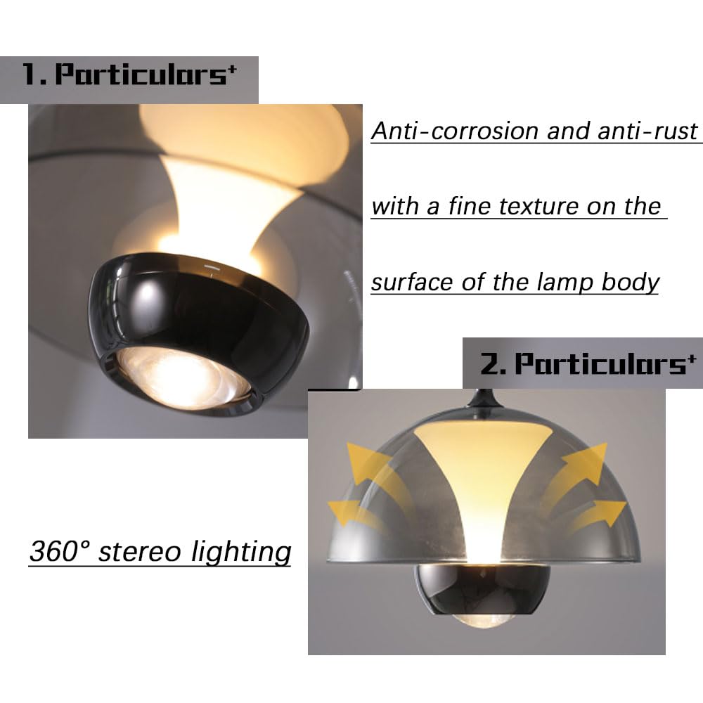Lámpara colgante LED de espectro completo Gris ahumado, suspendida, con pantalla de cristal transparente Luminaria tricolor ajustable Para mostradores de bar, pasillos y mesitas