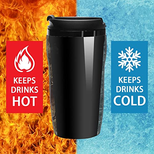 Vaso de viaje para guitarra eléctrica flameante de plástico con tapa de doble pared aislada con diseño patrón de… - Imagen 5