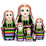 AEVVV Lot de 6 poupées gigognes ukrainiennes en vêtements slaves Matrioshka...
