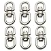 Floyutin 304 Stainless Steel M6 Swivel Eye Hook Double Ended Eye-Eye Chain Connector Shackle Ring for Hanging 6PCS