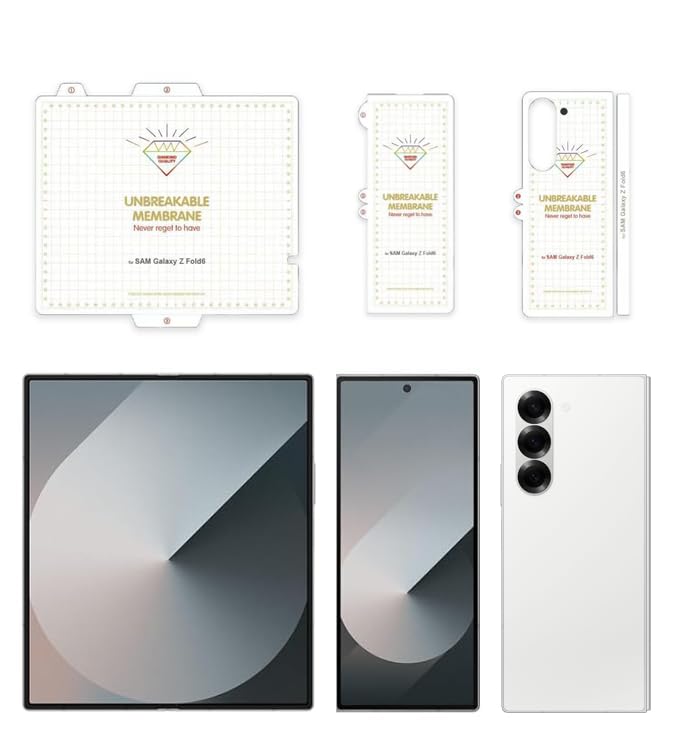 Blyton Back Screen Protector For Samsung Z Fold 6 Unbreakable Membrane Scratch Guard Transparent Full Screen Protection, Case Friendly (Front, Back & Inside Screen) (B0DBLNH8TL) Amazon Price History, Amazon Price Tracker