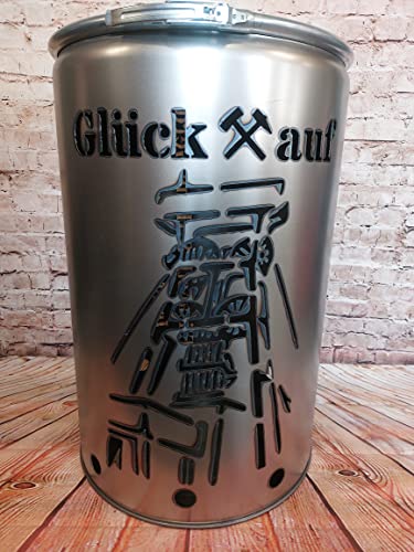 Fuchsbau Feuertonnen Feuertonne mit - Glück auf - Motiv - Gefertigt aus...