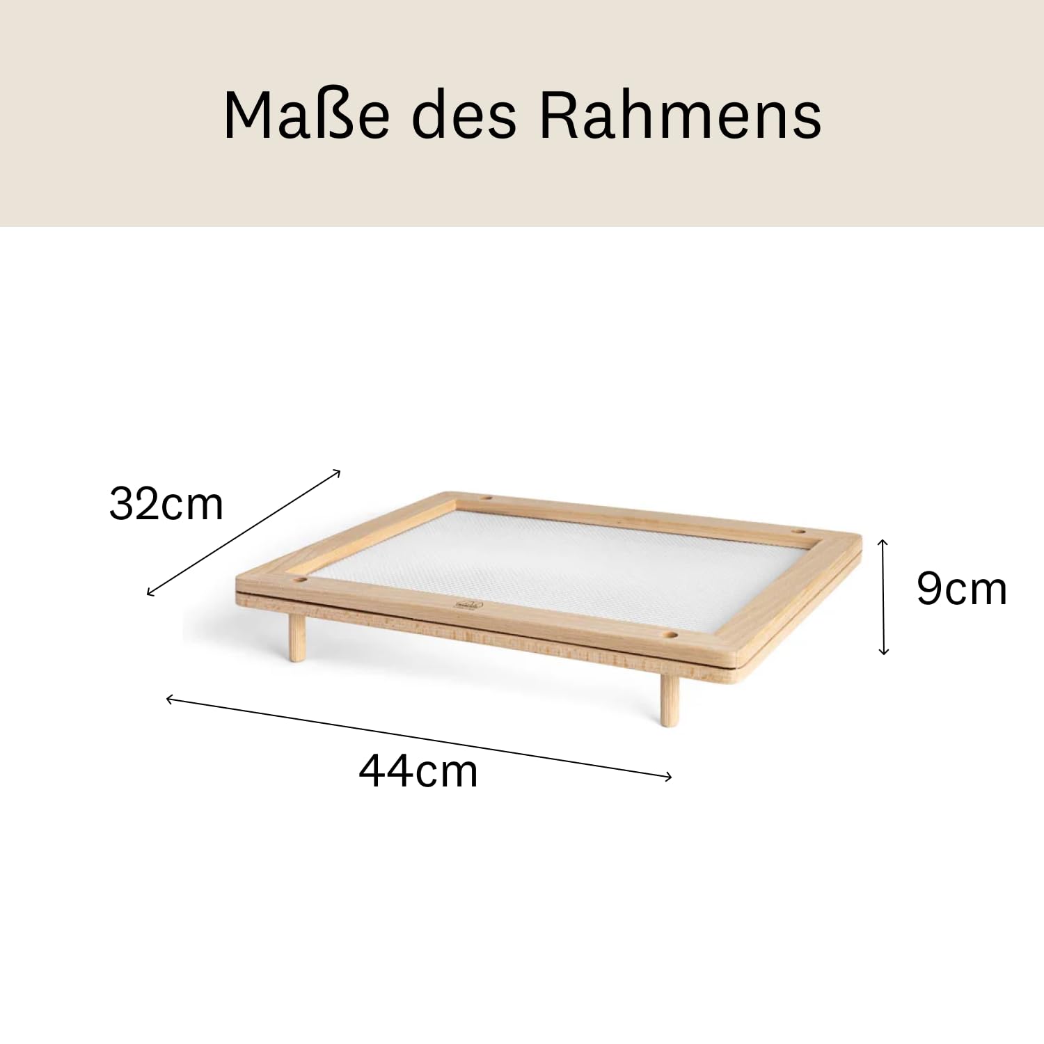 Marcato Nudeltrockner aus Holz mit Lebensmittelnetz, 44 x 32 x 8 cm, kompakt, stapelbar, hergestellt in Italien für gleichmäßiges Trocknen von Pasta