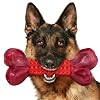 Tough Dog Toys for Aggressive Chewers: Beef Flavored Long Lasting Dog Bones for Large Dogs, Indestructible Dog Chew Toys to Keep Them Busy, Large Dog Toys for Medium & Large Breed, Red