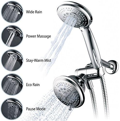 Hydroluxe Full-Chrome 24 Function Ultra-Luxury 3-way 2 in 1 Shower-Head /Handheld-Shower Combo by Hydroluxe?
