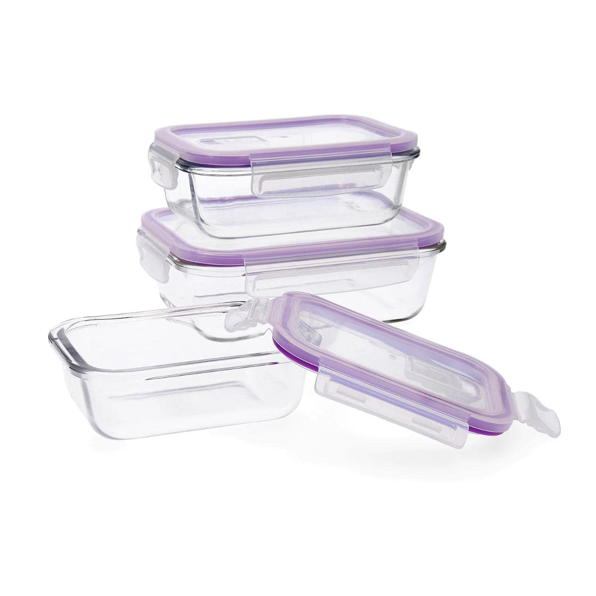 Quid Frost Set met 5 luchtdichte containers, glas, 37 cl, 64 Quid Frost Set met 5 luchtdichte containers, glas, 37 cl, 64