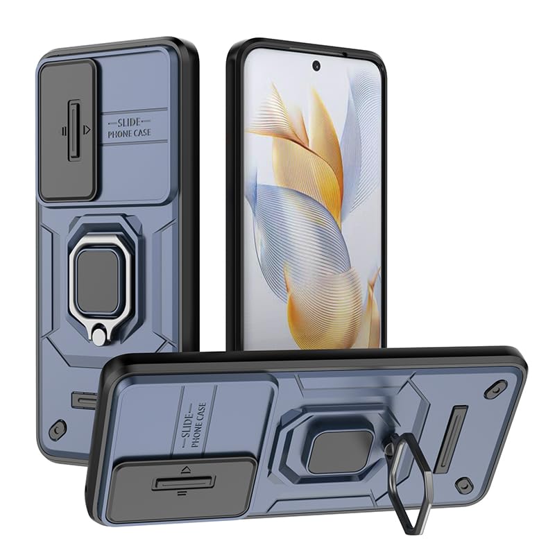 Mobile Phone Case for Huawei nova 11 SE Support Car Holder Sliding Window Shockproof Protective Phone Cover for Huawei nova 11 SE Military Cases Lens Protection Blue