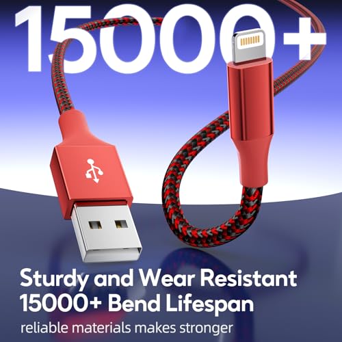 Image of 3 Pack 10 FT iPhone Charger Fast Charging Cord MFi Certified Lightning Cable Nylon Braided iPhone Charger Cord Compatible with iPhone 14 13 12 11 Pro Max XR XS X 8 7 6 Plus SE and More