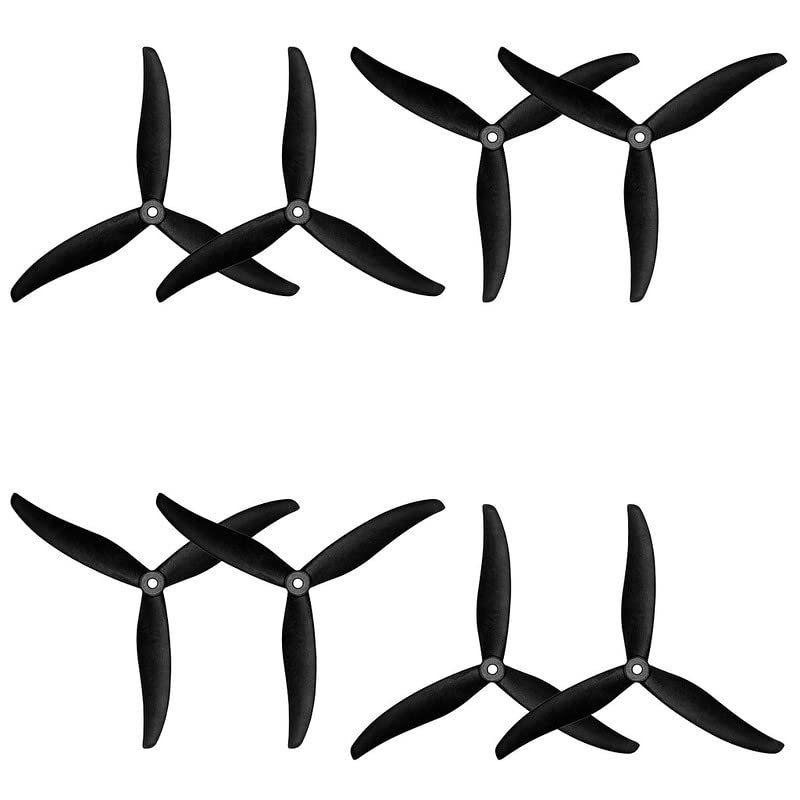 Gemfan 7037 Reinforced Carbon Nylon Propellers 7 Inch 3 Blades Props for Cinelifter FPV or Macroquad Drones 8 pcs 4CCW 4CW