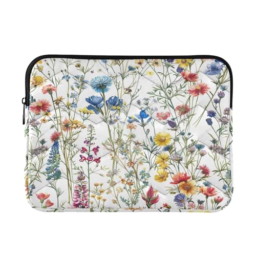 Funda para portátil 13-14 pulg con flores coloridas impermeable