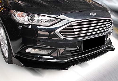 3PCS Front Bumper Lip Kit fit for compatible with 2017-2018 Ford Fusion/Mondeo, Sport-Style Splitter Trim Protection Spoiler, Air-Dam-Chin-Diffuser (Black)