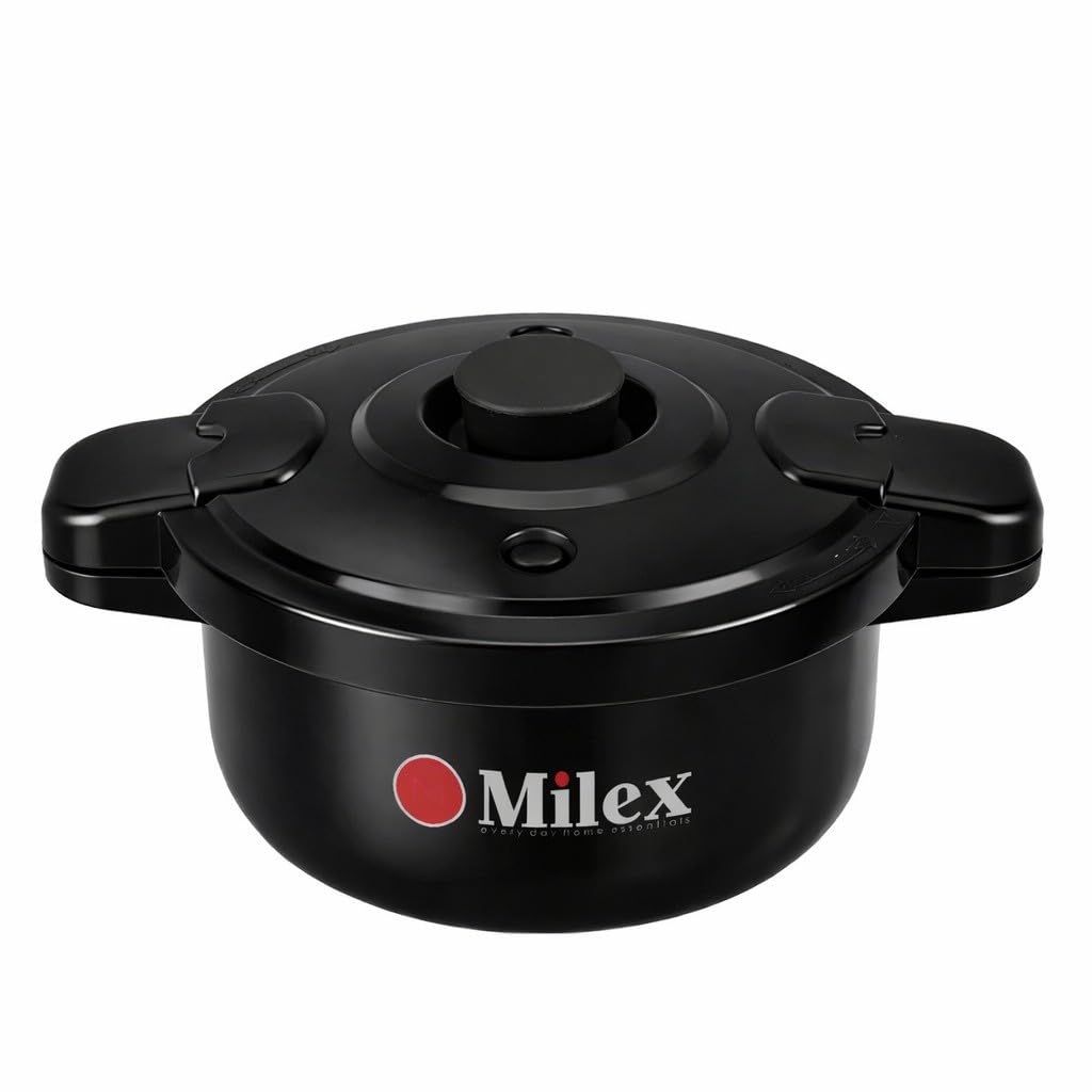 Milex Insta Autocuiseur à micro-ondes avec gants en silicone antidérapants Noir 27,9 cm