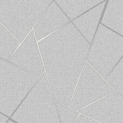 Fine Decor Wallcoverings - FD42280 Fractal Quartz Silver Wallpape...