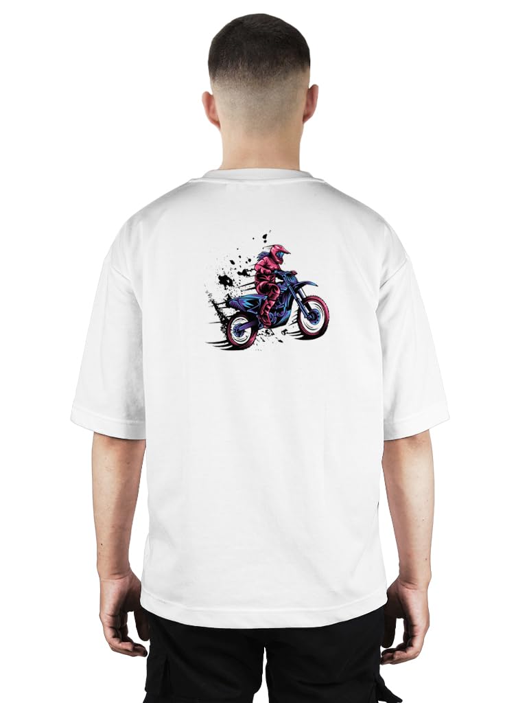 buy that trendz Mens Oversized Tshirt Black & White Car Printed Crew Neck Cotton Drop Shoulder Half Sleeve Stylish Tshirt-picture-23