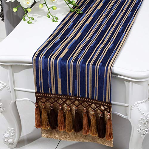 Table runner bleu roy chenille style européen moderne pour linge de maison d'hôtel