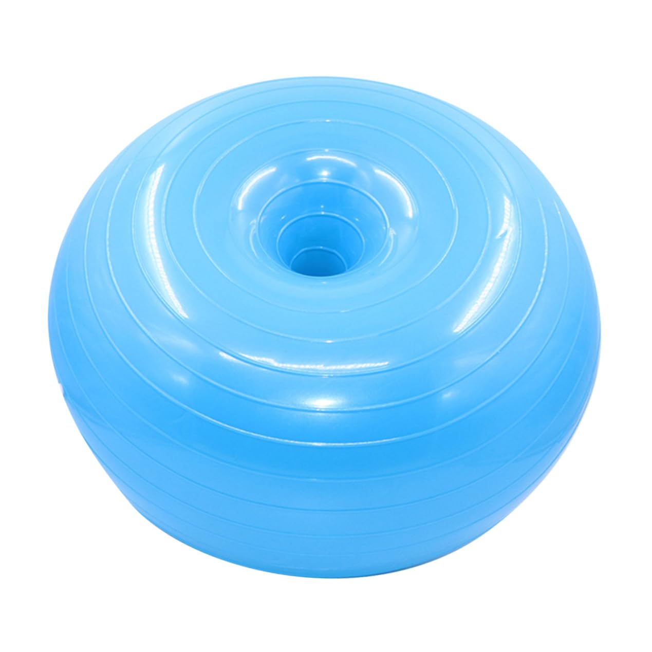 Balanceball im Donut Design aus Pvc, Blau, mit Luftpumpe für Zuhause