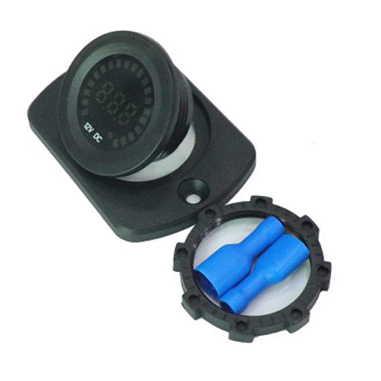 Gatuida 2piezas Voltímetro Digital De Pantalla Colorida Para Coche y Motocicleta Medidor De Voltaje De Batería Visualización Led Fácil Instalación y Compacto