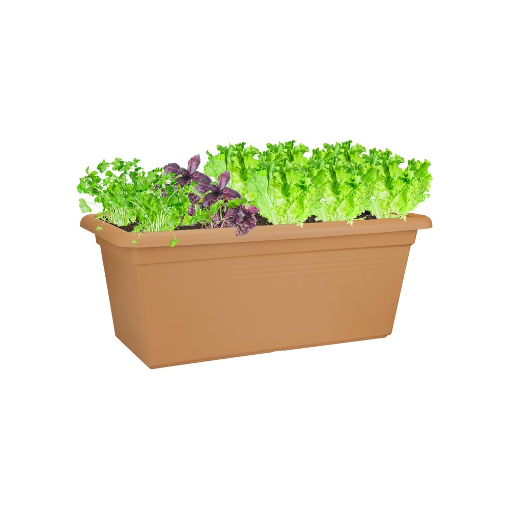 Elho Green Basics Garden Xxl 100cm Fioriera per Piante - Mild Terra | L 44.5 x P 96 x A 39.5 cm | Adatto per uso esterno