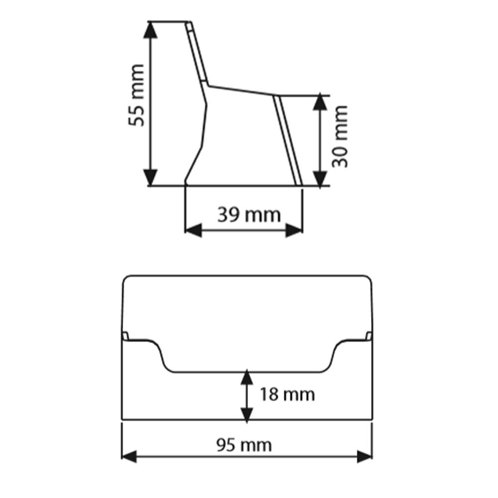 Visitenkartenständer Querformat transparent aus Polystyrol – stabiler Visitenkartenhalter für Theke, Büro, Empfang und Kassenbereich – ideal zur Präsentation von Visitenkarten