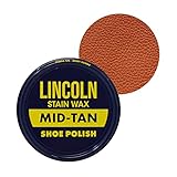 Lincoln Shoe Polish Wax - 2-1/8 oz | Made in USA Since 1925 - Mid-Tan