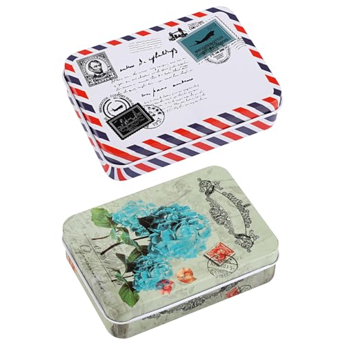 Rostfrei Metalldöschen, 2 Stück Metalldosen, Kleinen Blechdosen Kleinen Blechdosen mit Deckel Metall Boxen Kleines Blechdosens Bunt für Süßigkeiten...