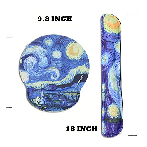 Lizimandu Keyboard Wrist Rest Pad and Mouse Wrist Rest Support Mouse Pad - Ergonomic Support - Premium Quality Foam - Durable & Comfortable & Lightweight for Easy Typing & Pain Relief(Starry Sky) - Thumbnail 3