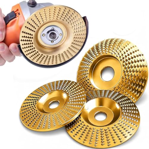 Angle Grinder Polishing Pad Heavy-Duty Wood Carving Disc Set Tungsten Carbide Cutting Wheel Wood Carvingfor 4&4-1/2Grinders Woodworking Attachment for Cutting Shaping Sanding