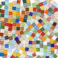 ZOFUN 1kg bunte Kristall-Mosaik-Fliesen, kleine Mini-Mosaik-Fliesen zum Basteln, Bunt Mosaik Steine Kristall-Mosaikfliesen für Badezimmer, Küche, Heimdekoration, DIY Kunstprojekte (Mix Color Series)
