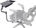 Chair-Mounted Keyboard & Mouse Tray Stand for Gaming and Work, 360° Rotating Height-Adjustable Laptop Mount, Clamp Fits Chair Gas Cylinders or Round Bars up to 1.96 Inches