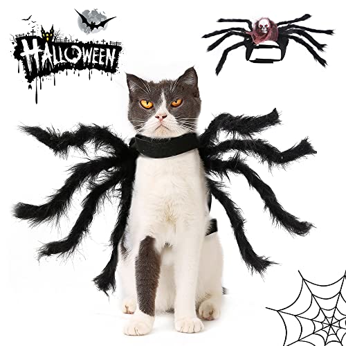 PEDOMUS Halloween Dogs Cats Costume Spider Halloween Pets Accessories Decoration for Dogs Puppy Cats Halloween Cosplay Costumes for Cats and Dogs (M,Brown)