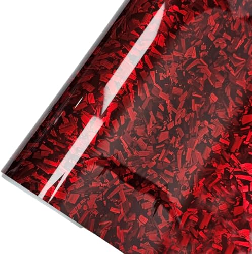 Arespark Vinilo Fibra Carbono Forjado,150 X 30cm, Rojo, Adhesivo Impermeable para Coche,para Motocicletas,Automóviles