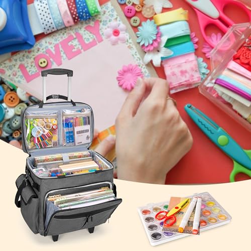 Trunab Rolling Scrapbook Tote Grey