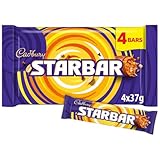 Cadbury Starbar Chocolate Bar, Milk Chocolate with Caramel & Peanut Centre, Multipack of 4 x 37 g Bars (Pack of 1)