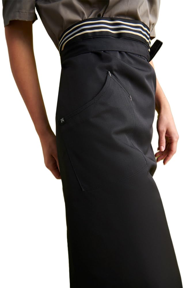 Grembiule francese per ospitalità professionale Unisex. Tasca con toppa asimmetrica sul lato destro. 65% poliestere 35% cotone. Abbigliamento cuoco / cuoco. Rif: 6421