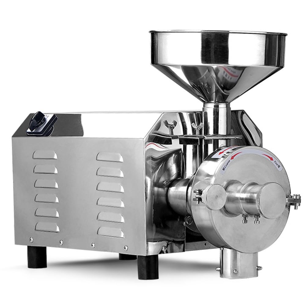 Smerigliatrice elettrica per cereali, macina spezie commerciale per spezie, chicchi di caffè, mais, erbe, pepe - 20-200 Mesh, velocità 1500r/min, capacità 30-70kg/h
