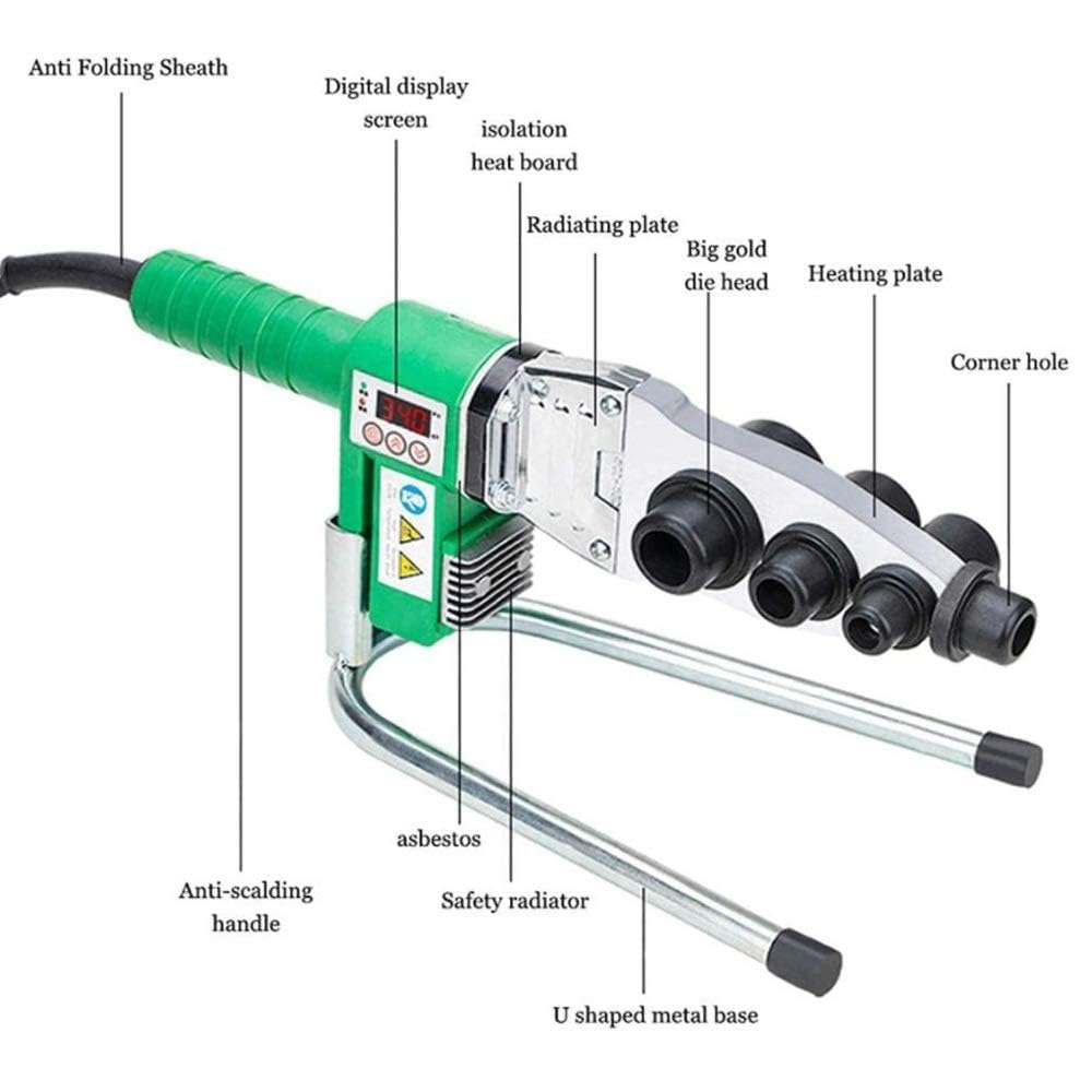 Pipe Fusion Welder Machine Handheld Socket Fusion Welding Tool for Plastic Tubes, Professional Welding Kit for Sanbing & Pipe Repairs