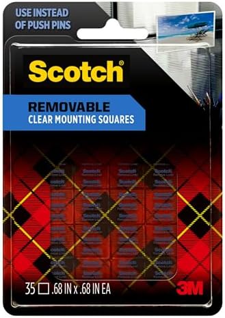 Scotch Removable Double-Sided Mounting Squares, 35 Squares per Pack