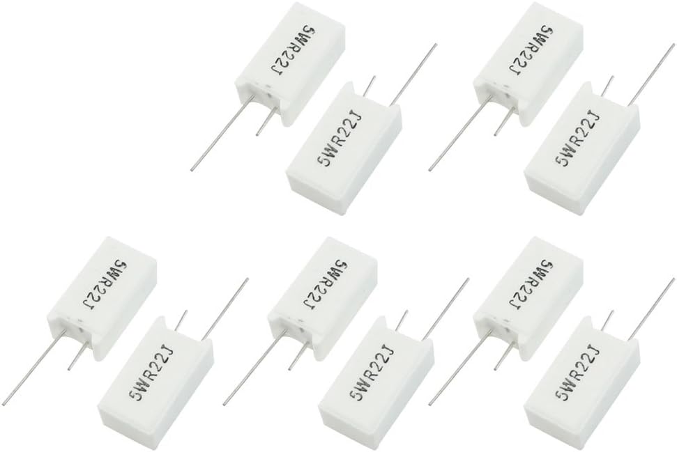 10 x 0.22 オーム 5W ラジアル リード線巻きセメント抵抗器 (10 x 0.22 オーム 5W ラジアル ケーブル Ca