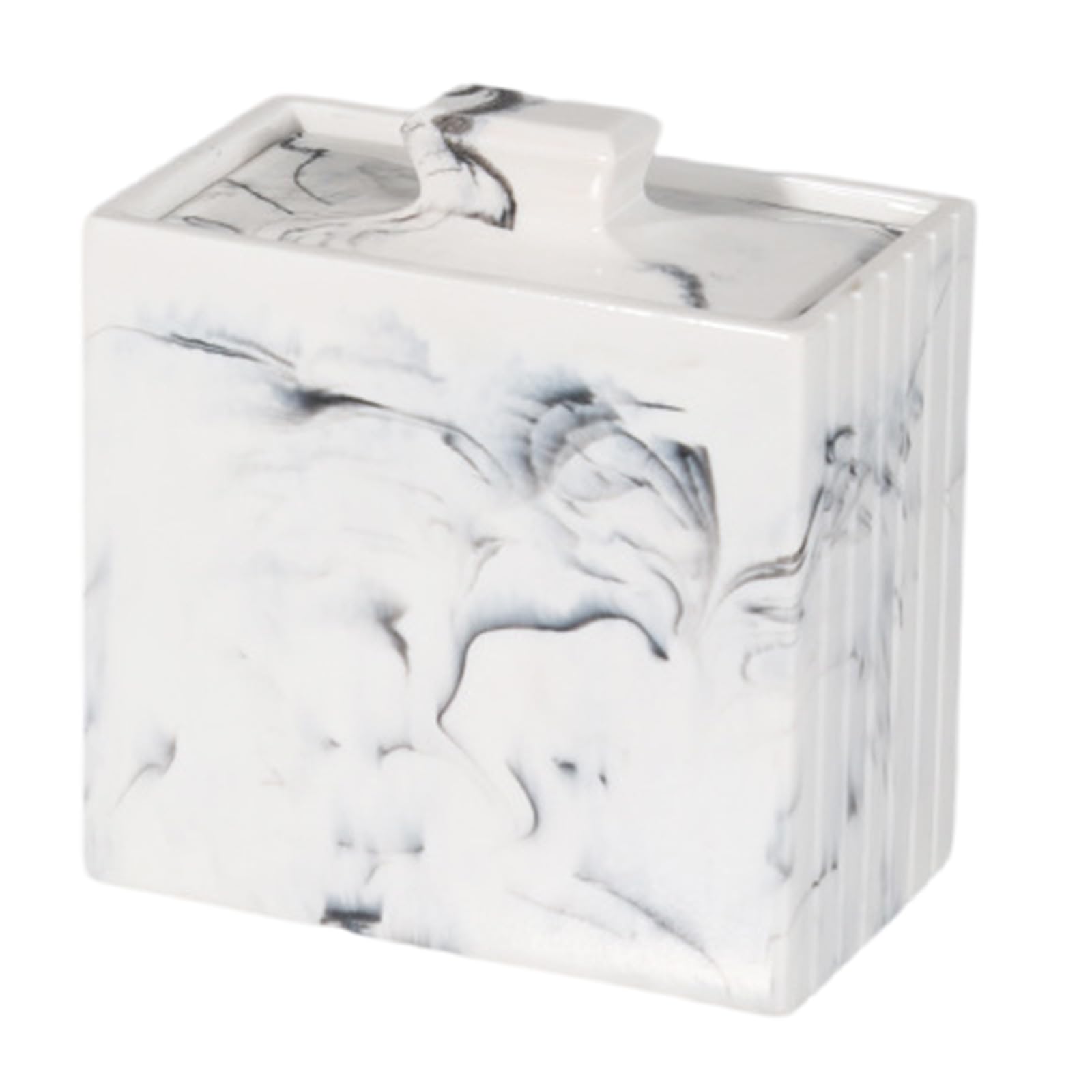 Buxuaaaa Marble Pattern Toothpick Dispenser and Cotton Swab Holder for Commercial Dining Area Dustproof Tabletop Solution Hotel Restaurant Desktop Storage Container
