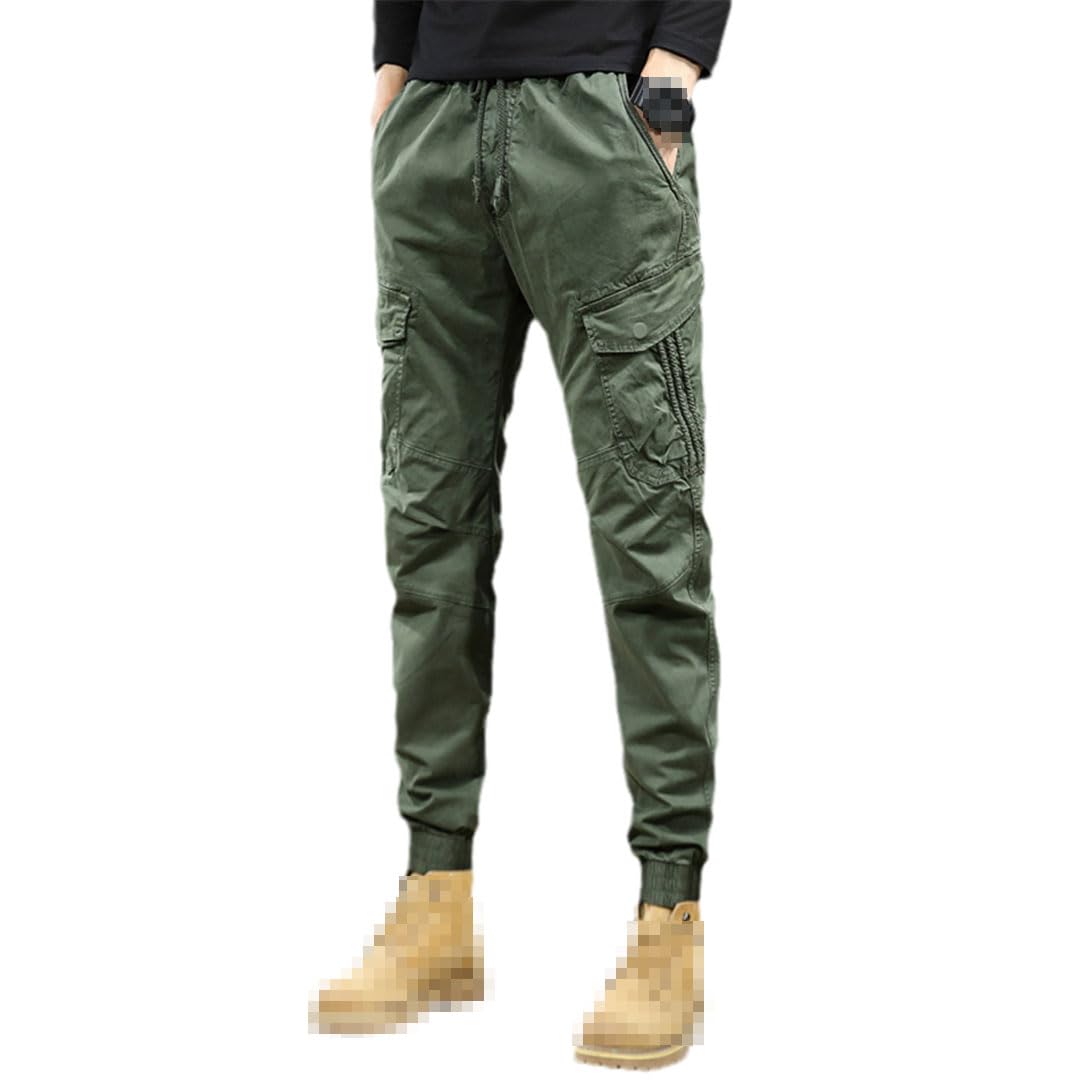 Vogrtcc Pantalones Cargo Multibolsillos para Hombre Pantalones De Algodón Elásticos De Corte Ajustado