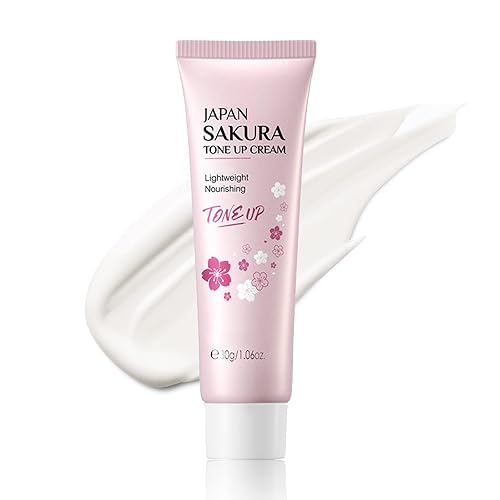 Crema hidratante facial para tonificar, Sakura Essence Glow Crema hidratante facial de 1.06 onzas líquidas, piel seca y suave, ligera, nutritiva,