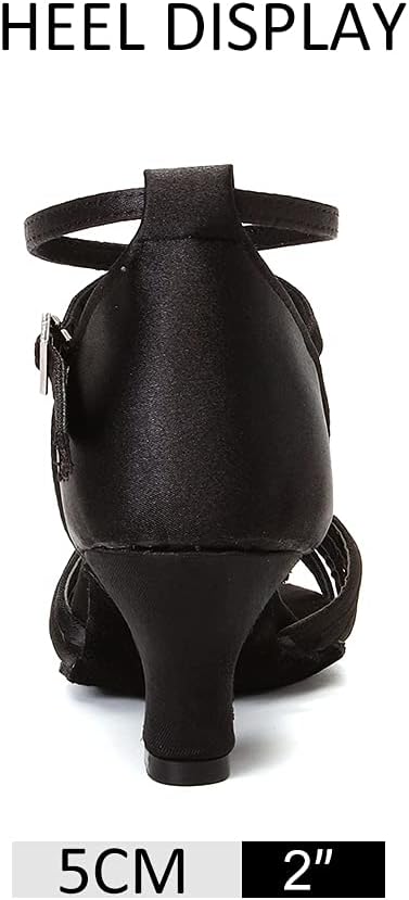 DKZSYIM Women's Satin Latin Dance Shoes Professional Ballroom Salsa Practice Performance Dancing Shoes,Model 217