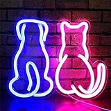 Chat Chien Enseigne Néon Chien Néon lumière Décoration Murale Pour Animalerie Chaton Chiot Lumière LED Maison Chambre Chenil Décoration Murale Animalerie Signe Lumière Enseigne Studio,C,45x37.5cm