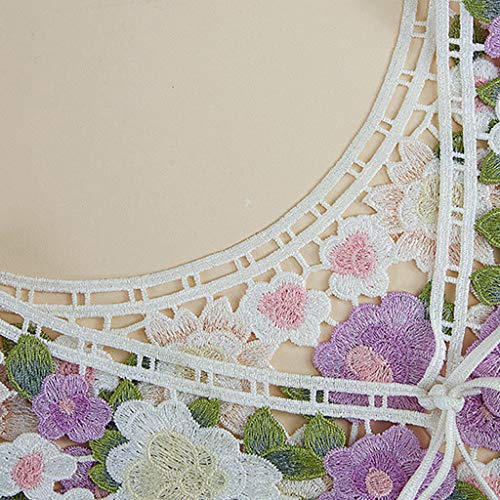 Fairytale Detachable Fake Collar Lace Shawl Embroidery Floral Capelet3