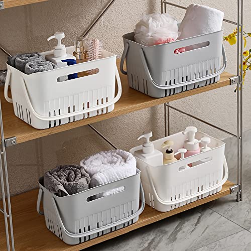 Uujoly Portable Shower Caddy Basket Tote For Bathroom College Dorm, Plastic Storage Basket With Handles Organizer Bins For Kitchen Bathroom, White #TOP4
